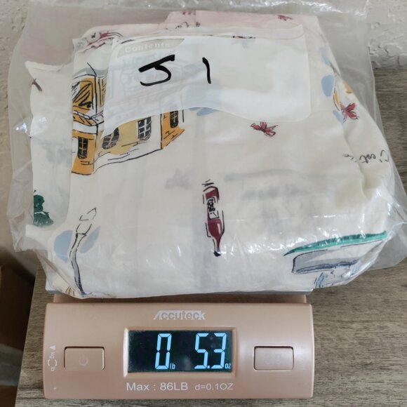 Talbot's Classic Cotton Long Sleeve Button Front Shirt W/‎ French Graphic Sz Med - Picture 8 of 8